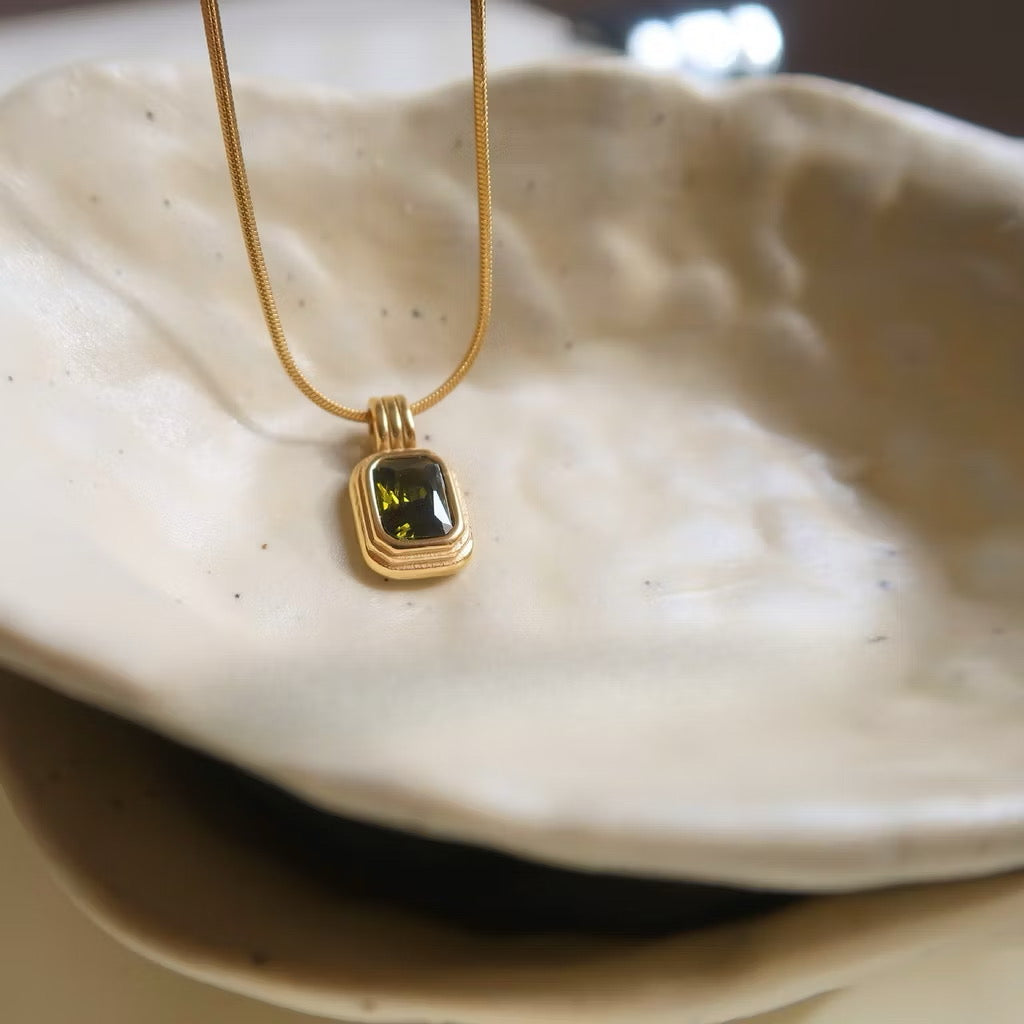 Vintage Baguette Gem Necklac