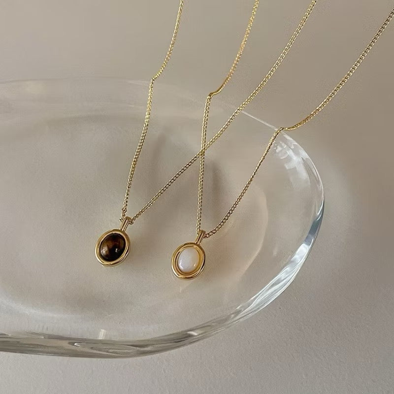 Mother of Pearl Baroque Opal Necklace