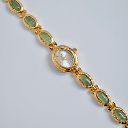 Gold Jade Vintage Watch