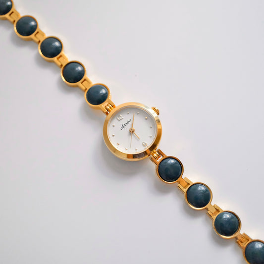 Gold and Blue Gems Watch